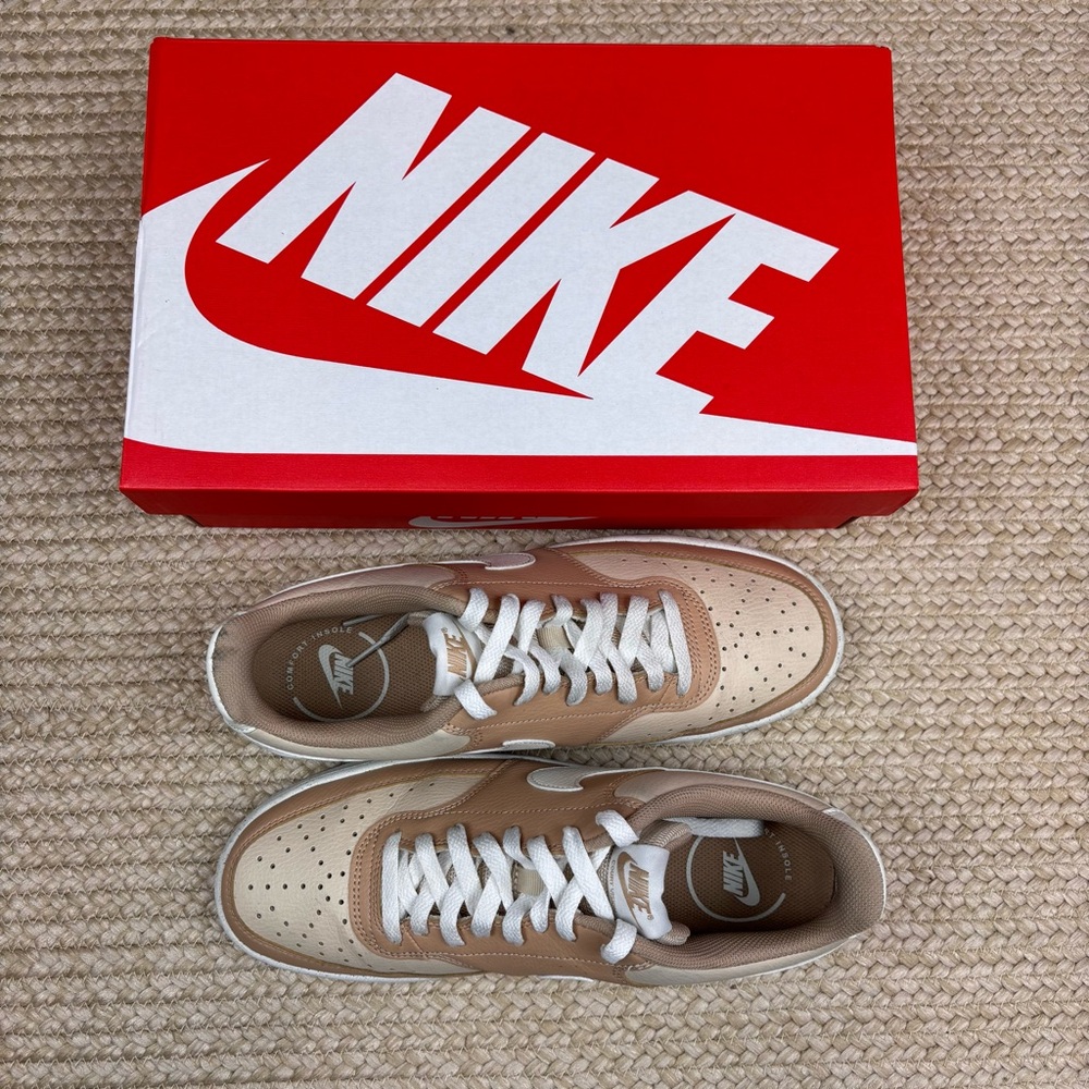 Nike Court Vision Low Sanddrift Sail Hemp Sneakers Men’s 10 With Box - Picture 8 of 13
